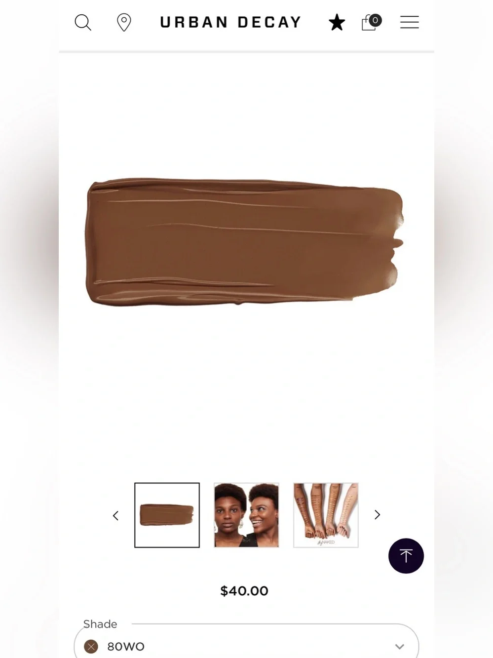 New in Box Urban Decay Stay Naked Liquid Foundation Box in 80WO